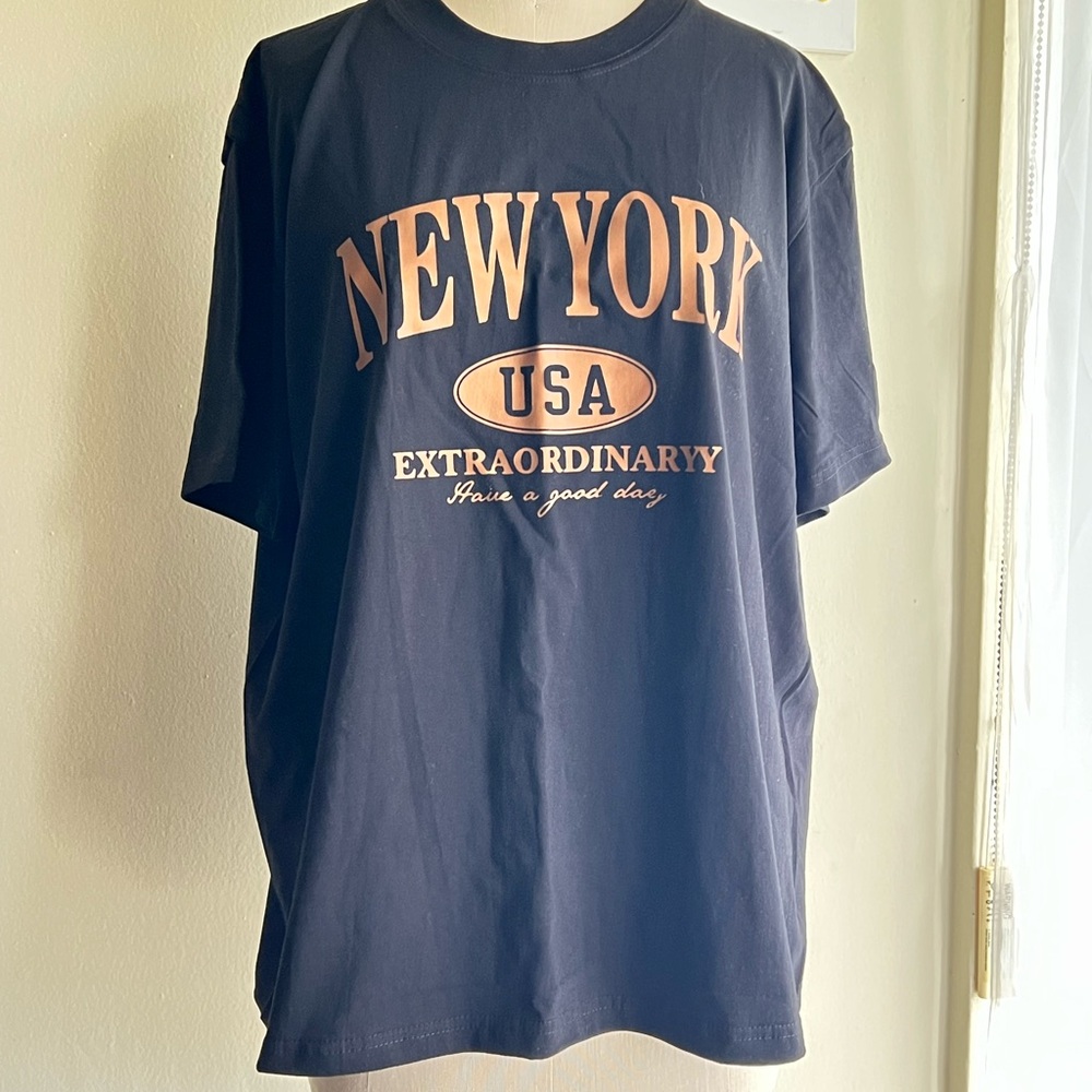 NEW BLACK COTTON GRAPHIC T SHIRT  SZ-XL